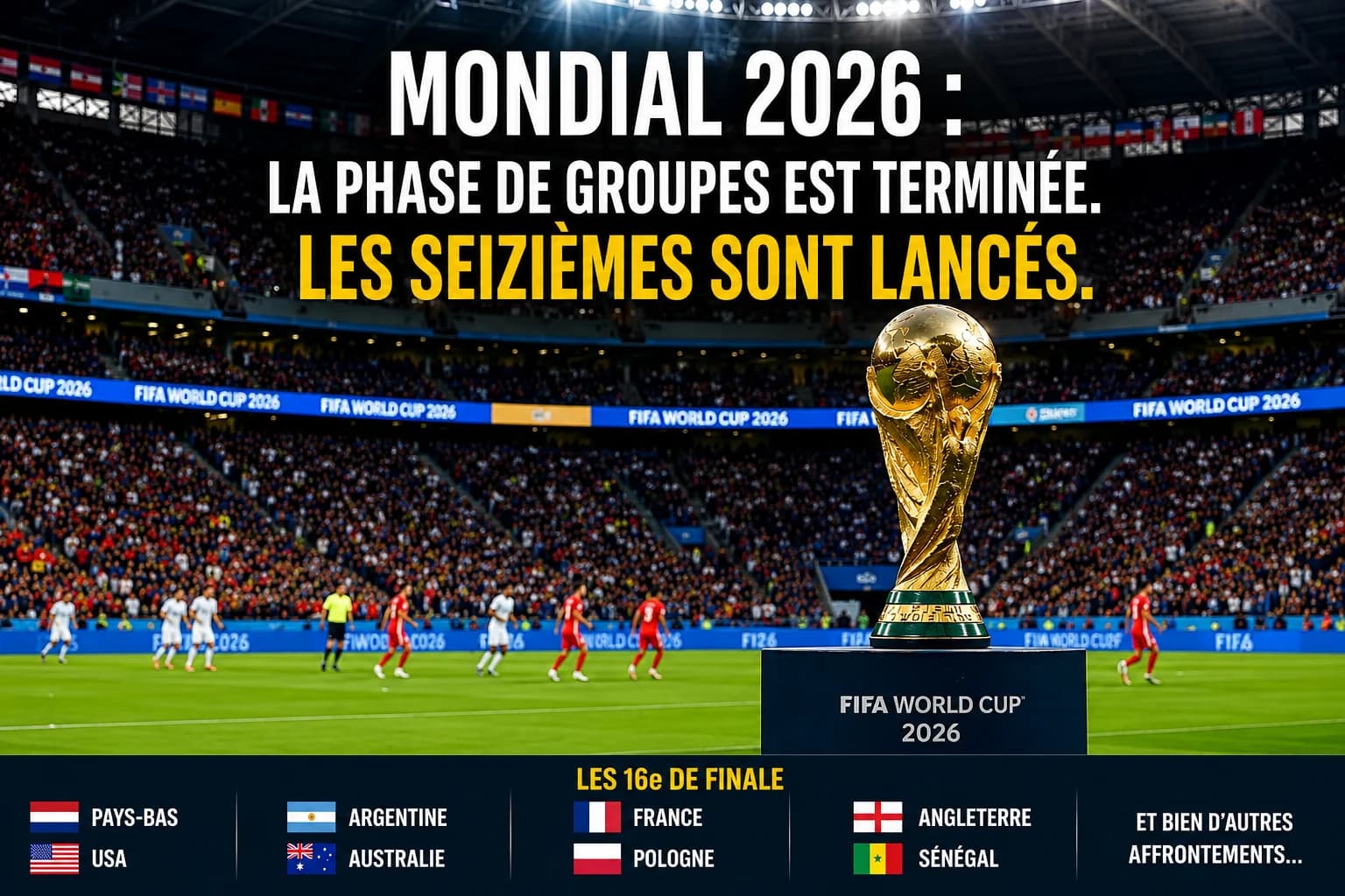MONDIAL 2026 : LA PHASE DE GROUPES EST TERMINÉE. LES SEIZIÈMES SONT LANCÉS.